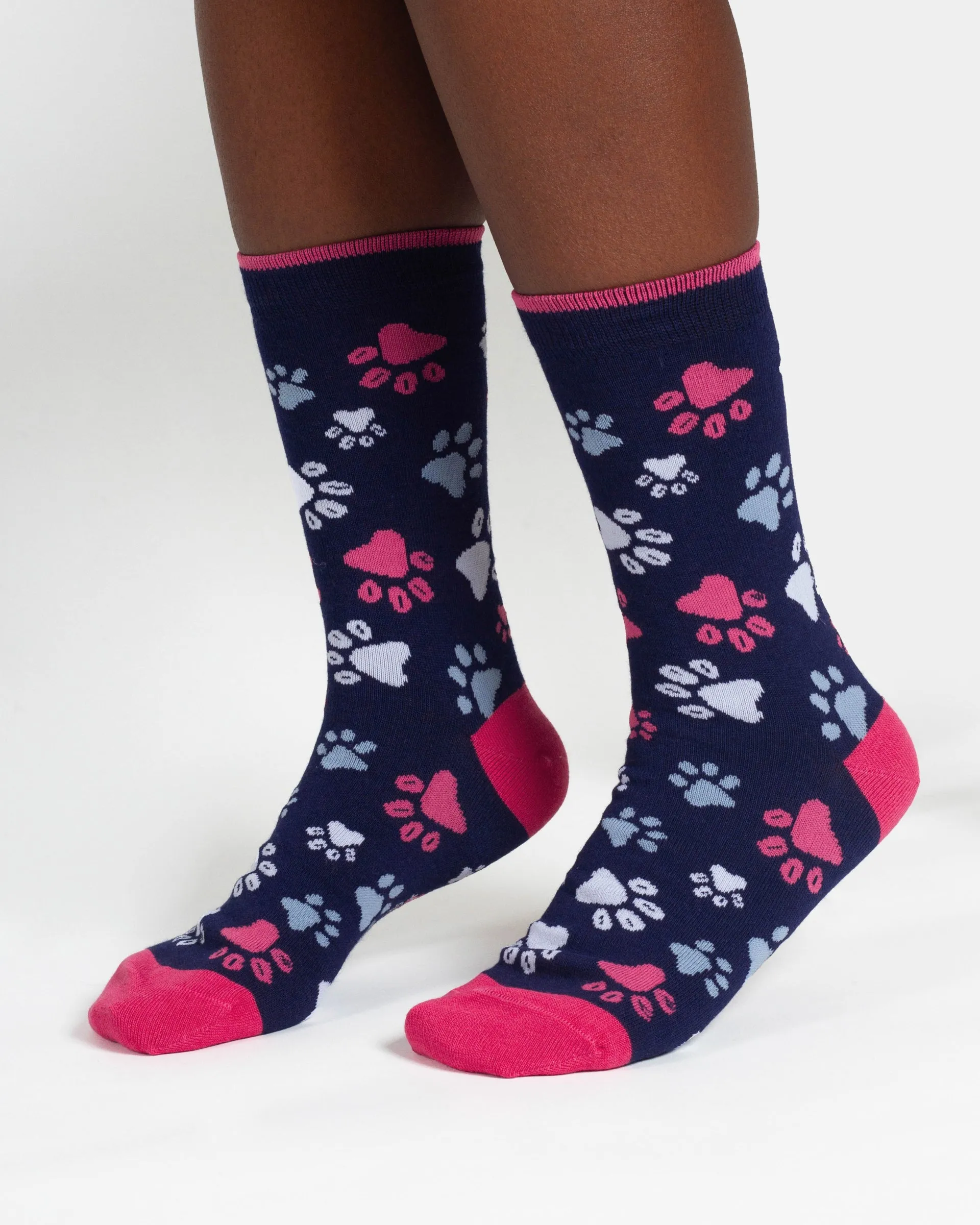 Purrfect Bamboo 2 Socks in a Bag - Pink/Blue Multi
