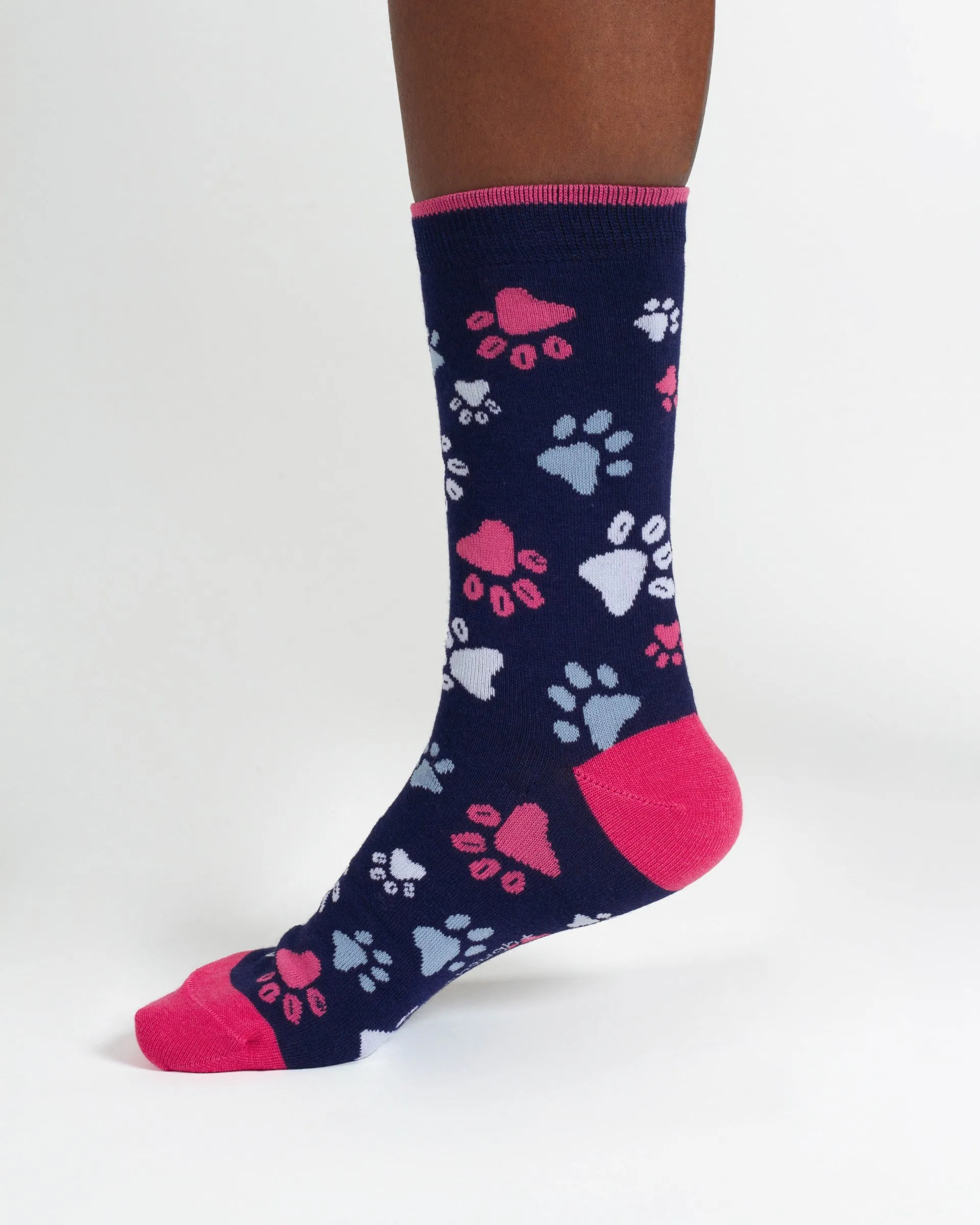 Purrfect Bamboo 2 Socks in a Bag - Pink/Blue Multi
