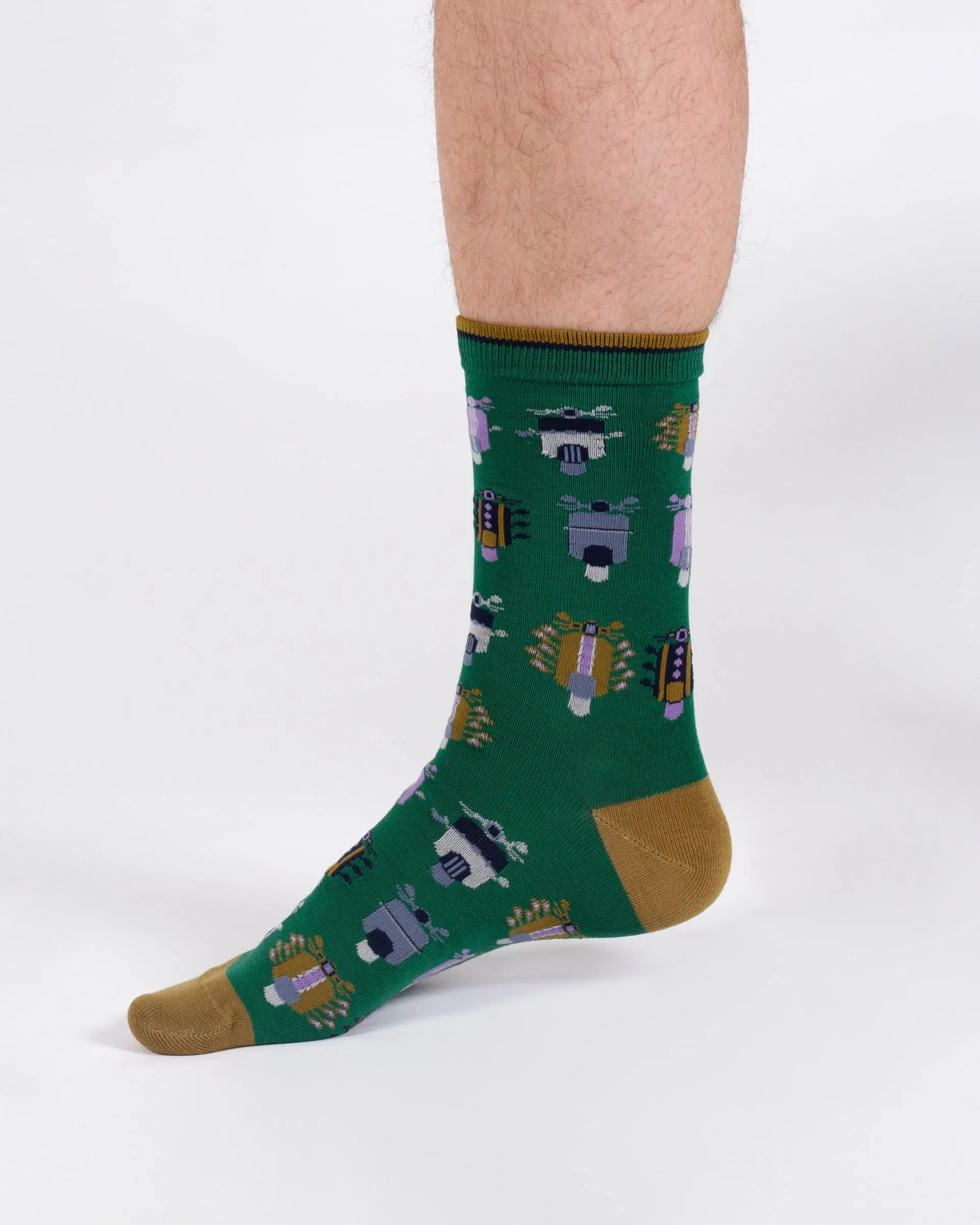 Scooter Bamboo Crew Socks - Green