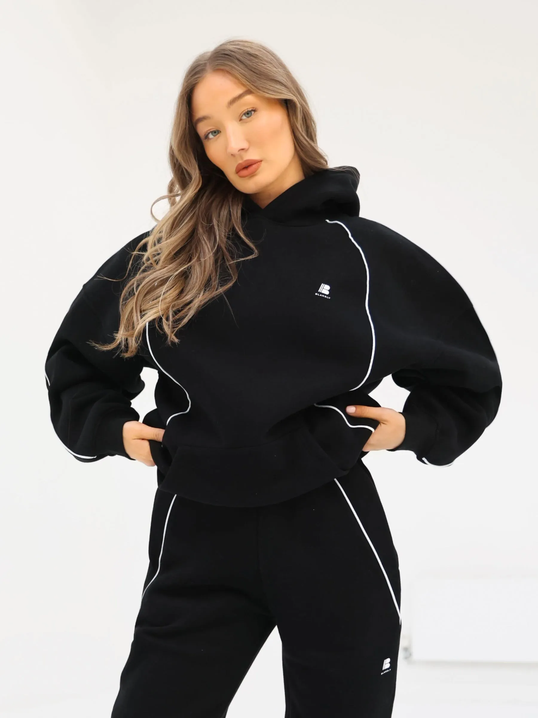 Seam Oversized Hoodie - Black