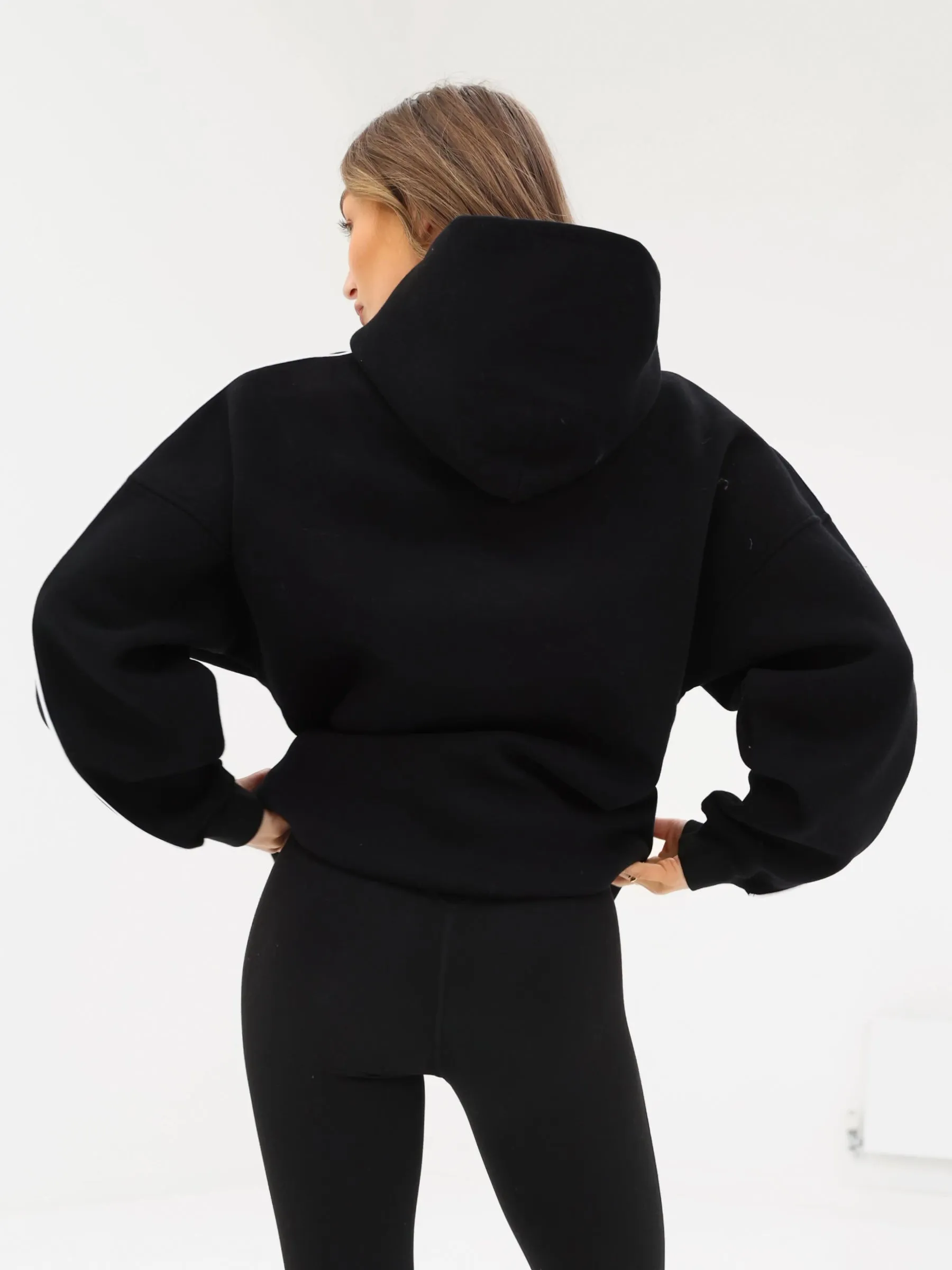 Seam Oversized Hoodie - Black