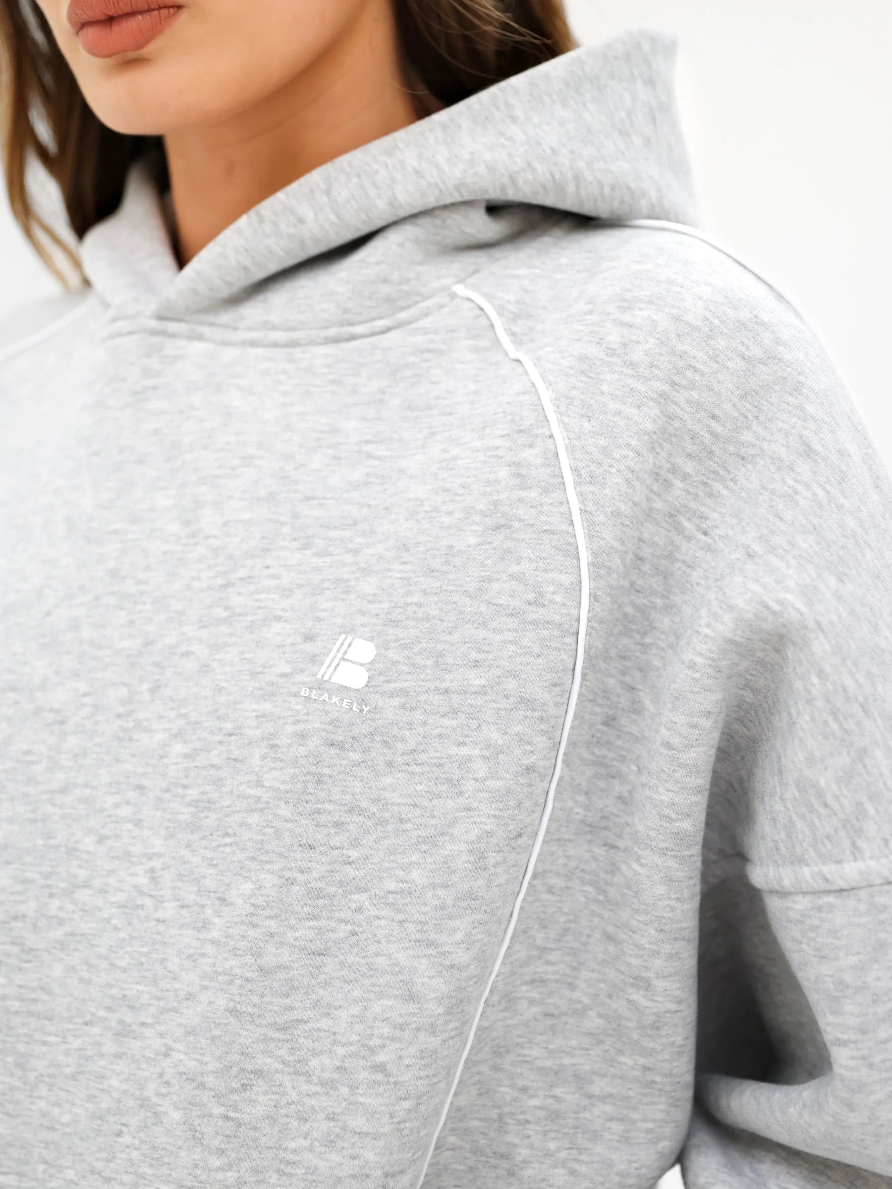 Seam Oversized Hoodie - Marl Grey