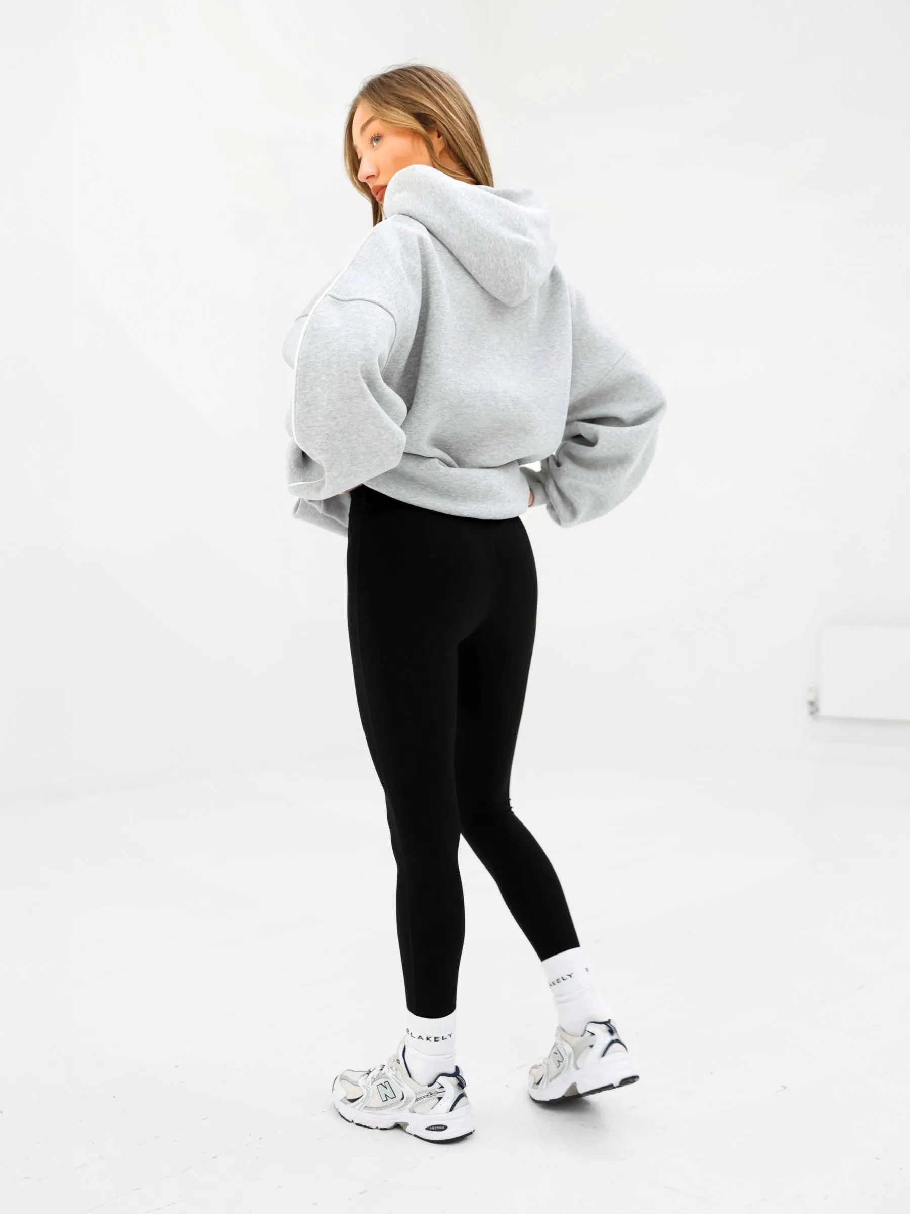 Seam Oversized Hoodie - Marl Grey