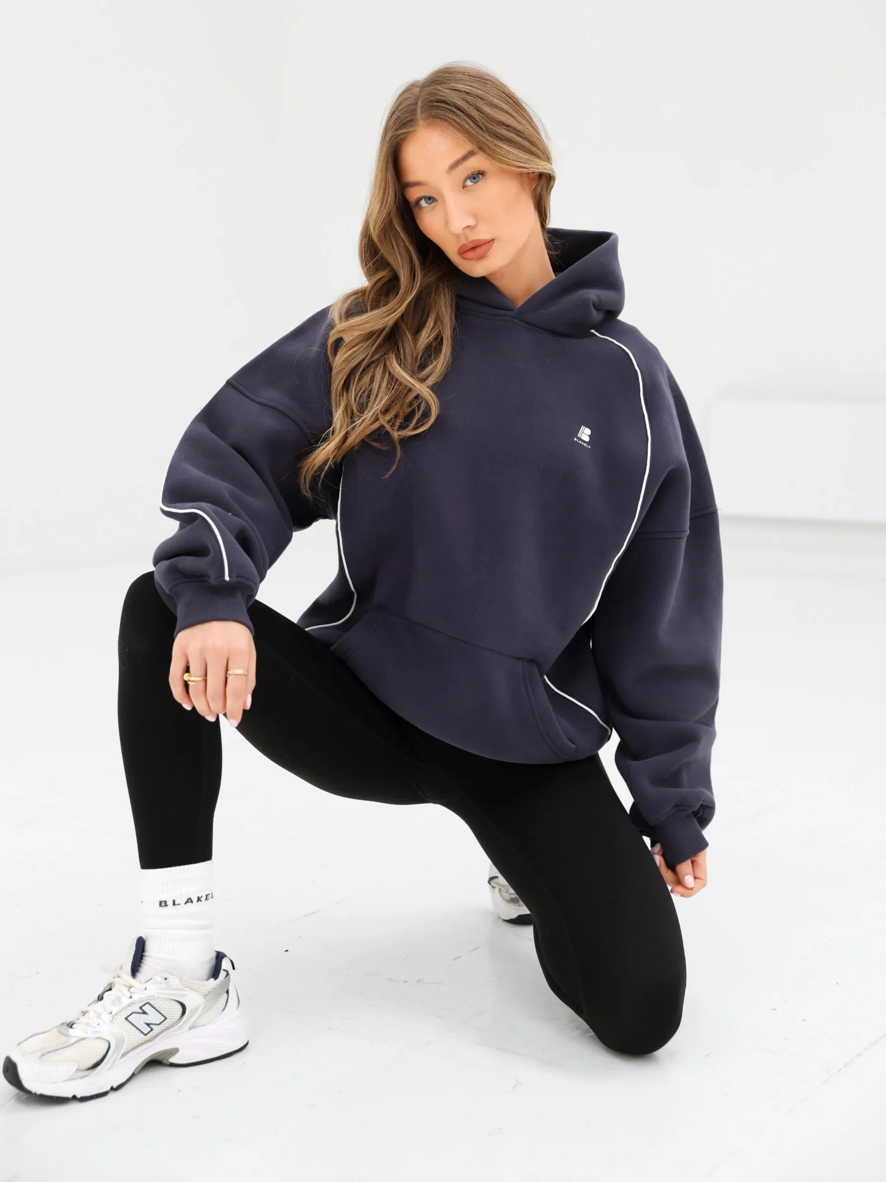 Seam Oversized Hoodie - True Navy