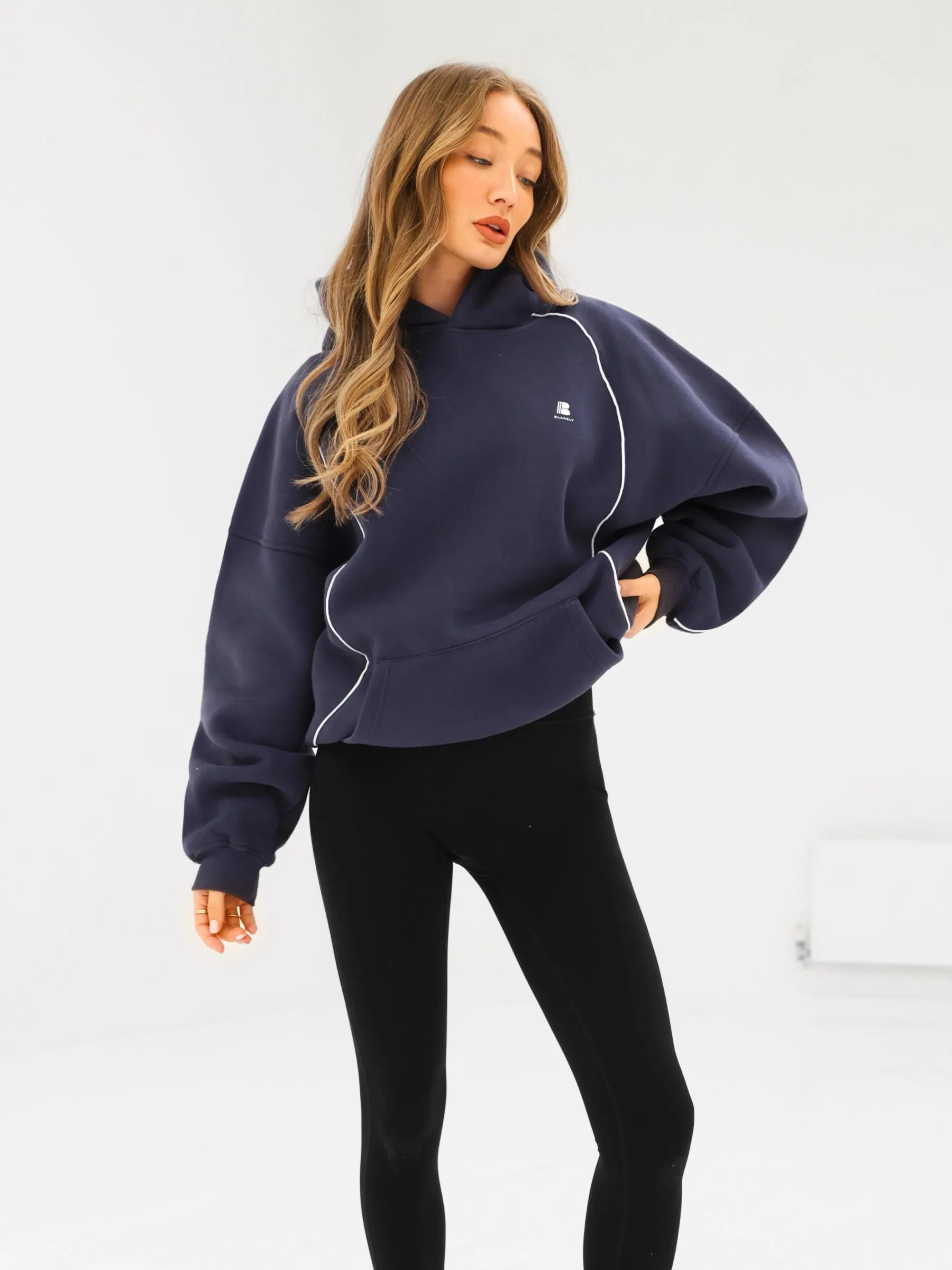 Seam Oversized Hoodie - True Navy