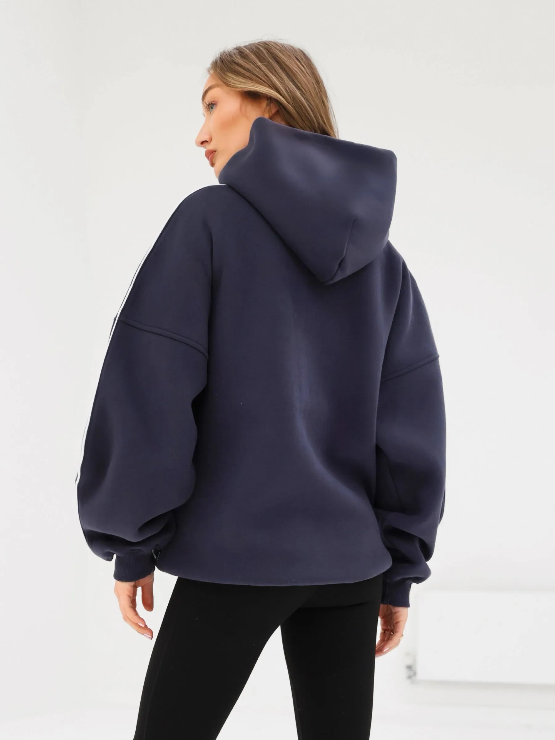 Seam Oversized Hoodie - True Navy
