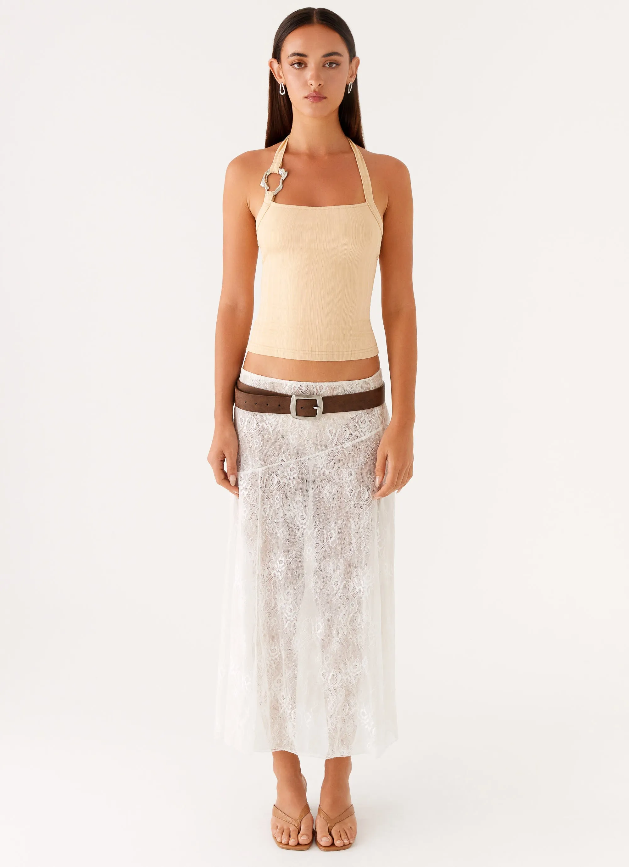 Selene Halter Top - Tan