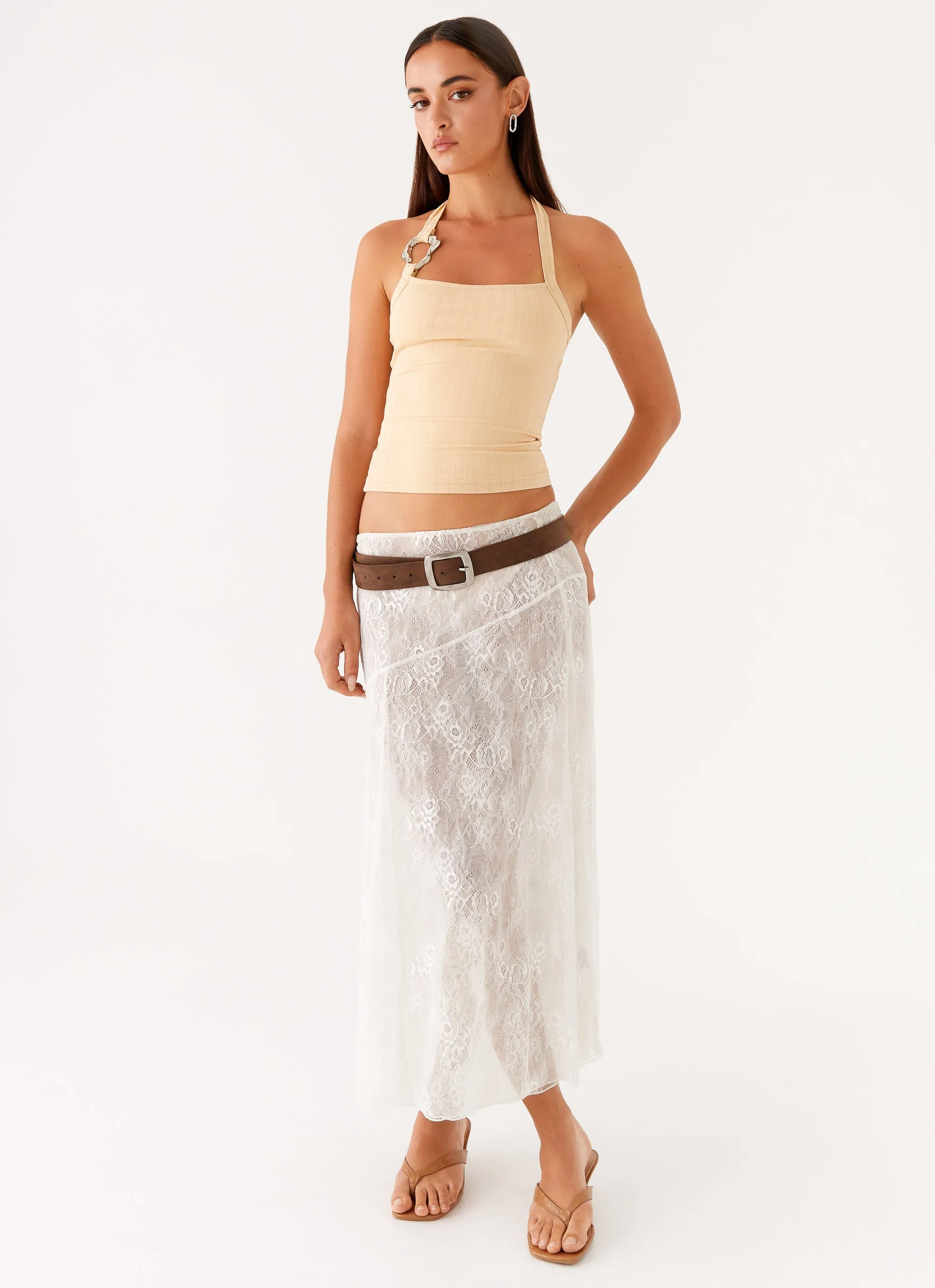 Selene Halter Top - Tan
