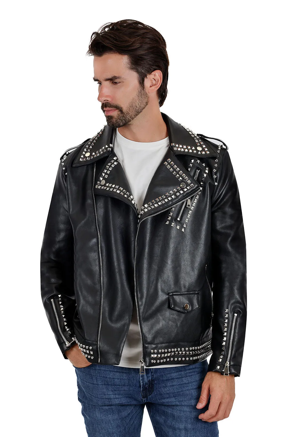 Serrated Look PU Jacket