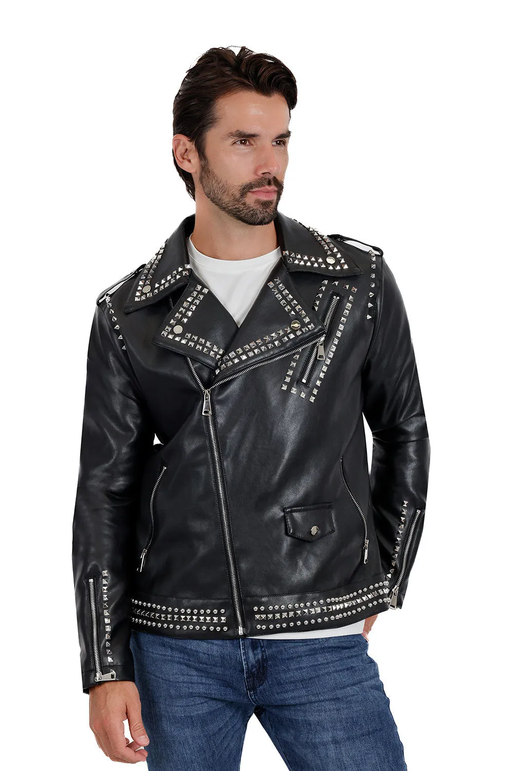 Serrated Look PU Jacket