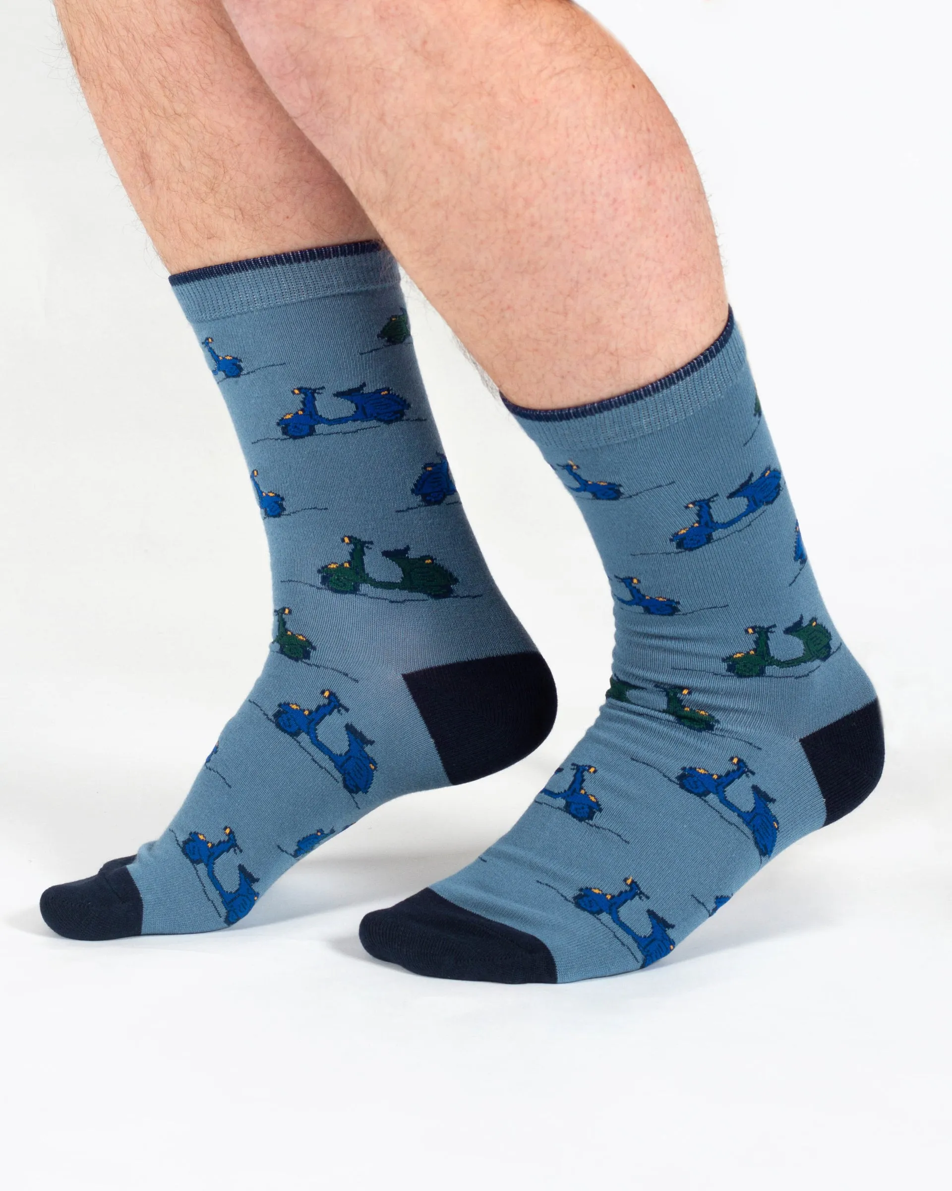 Speedy Scooter Bamboo Crew Socks - Blue