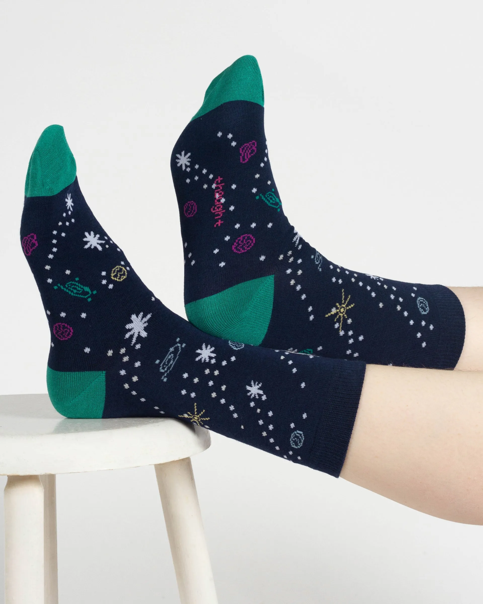 Starry Night Owl Bamboo Gift Box of 4 Socks - Blue Multi