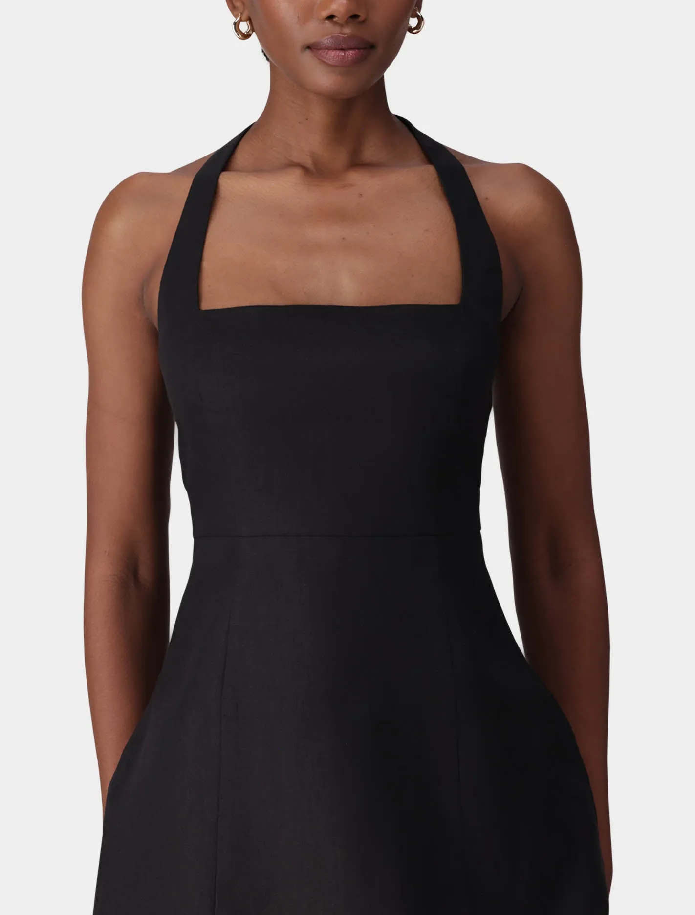 Stevie Halter Neck Linen Mini Dress