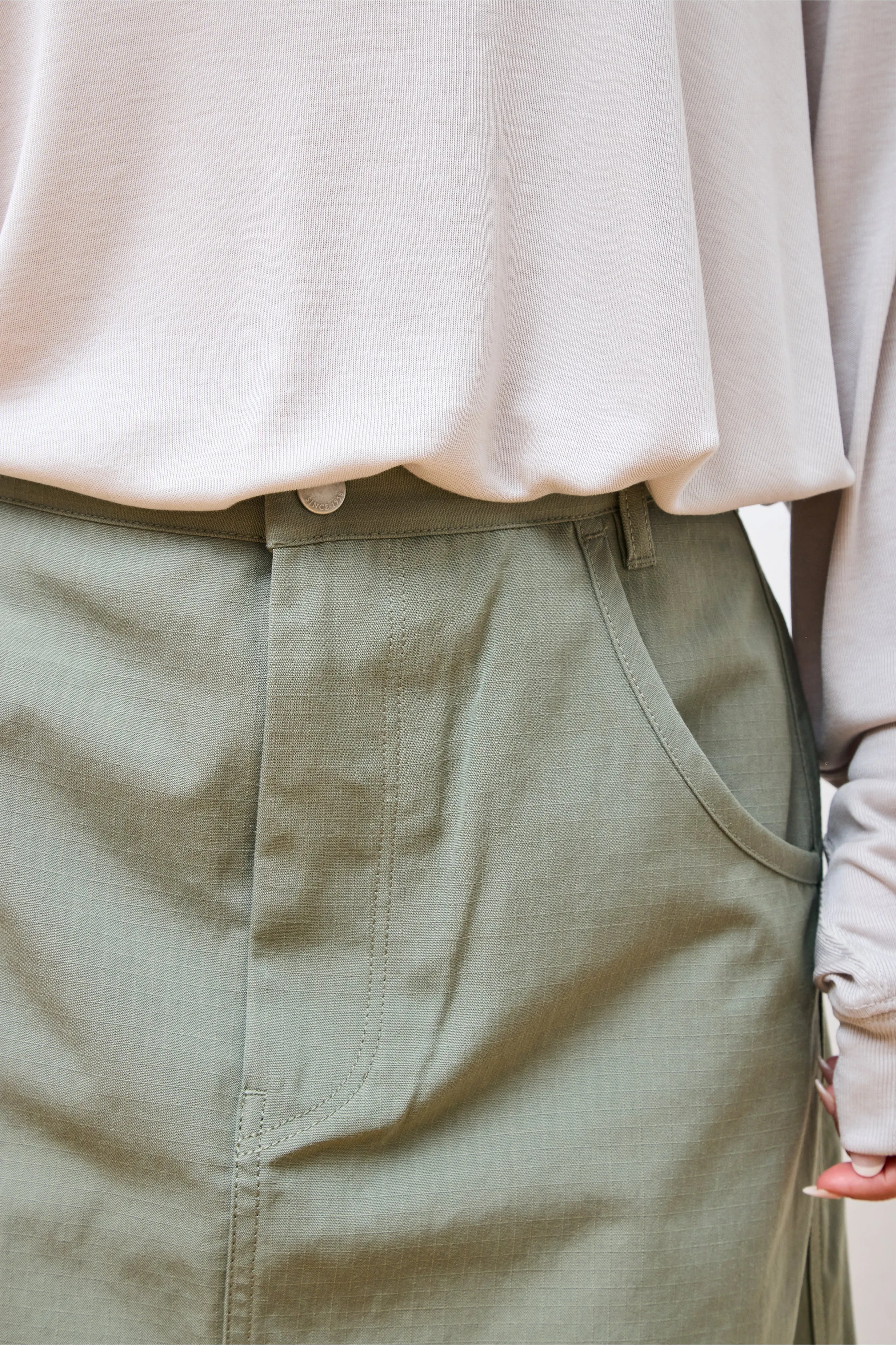 TAKIBI Ripstop Skirt Grey khaki