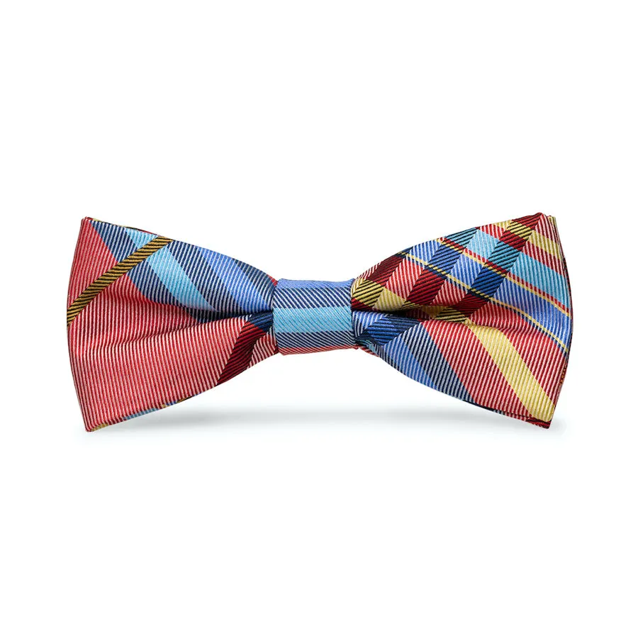 Venetian Plaid: Boys Bow Tie - Red