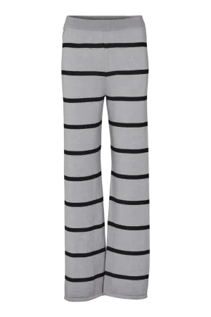Vera Wide Pants - Light Grey Melange / Black