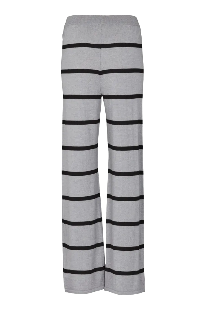 Vera Wide Pants - Light Grey Melange / Black