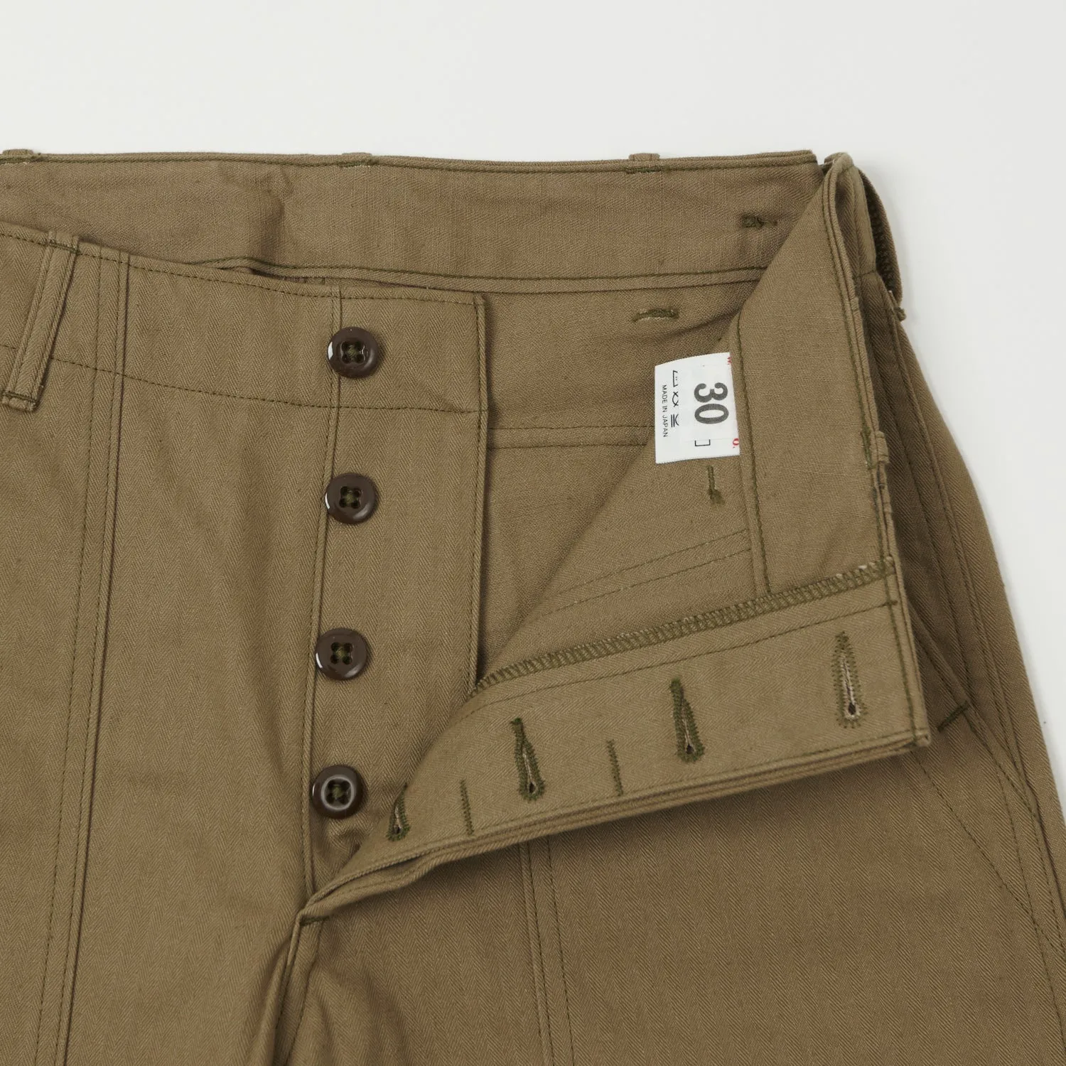 Warehouse & Co 1218 Military Herringbone Short - Olive Drab