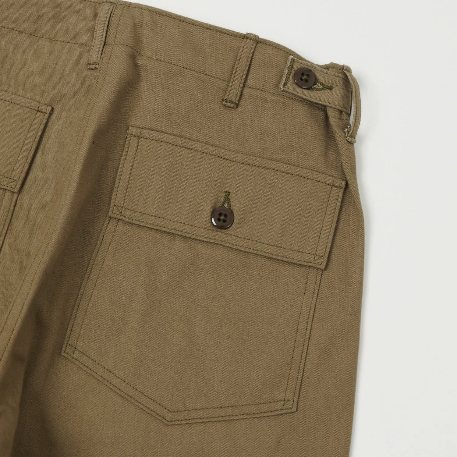 Warehouse & Co 1218 Military Herringbone Short - Olive Drab