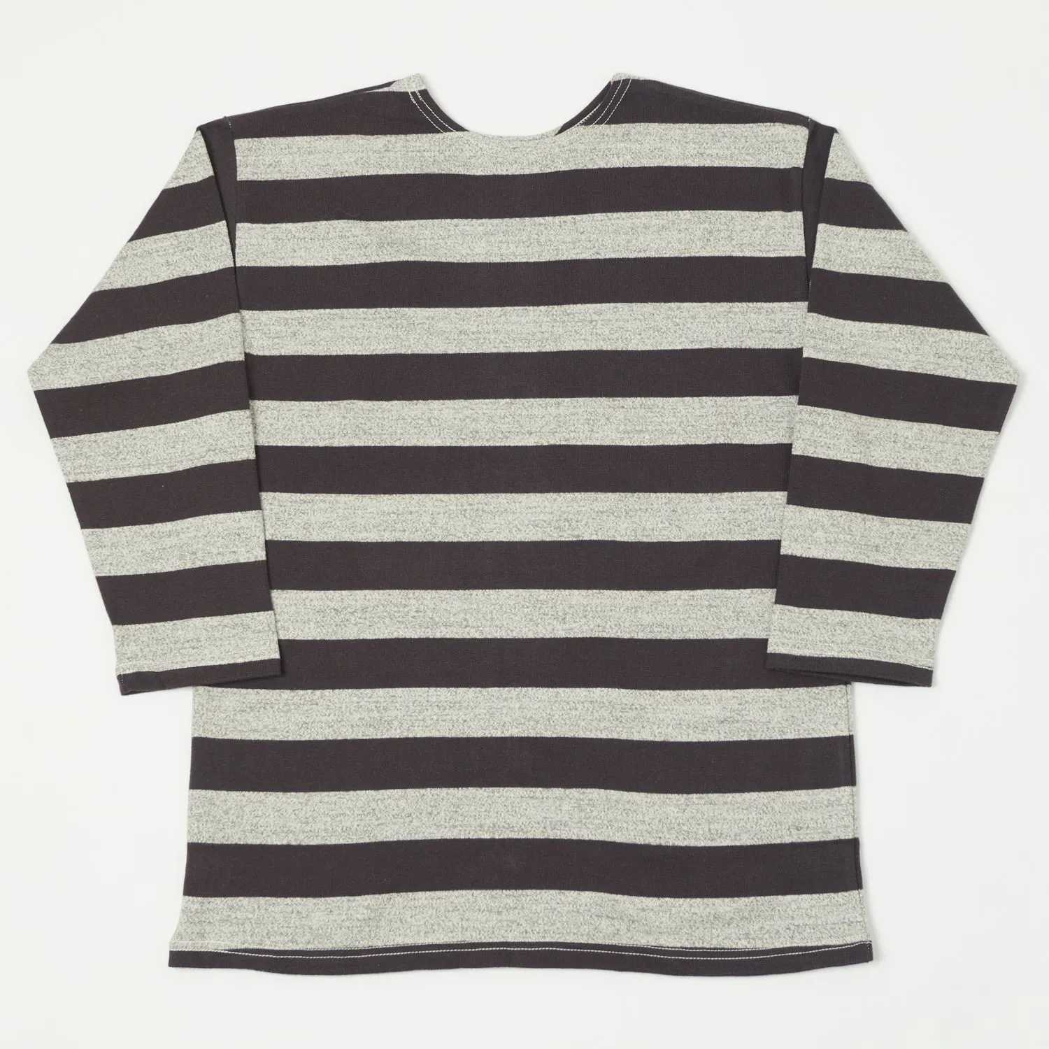 Warehouse & Co 4051 3/4 Sleeve Stripe Tee - Black/Heather Grey