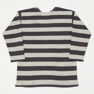 Warehouse & Co 4051 3/4 Sleeve Stripe Tee - Black/Heather Grey