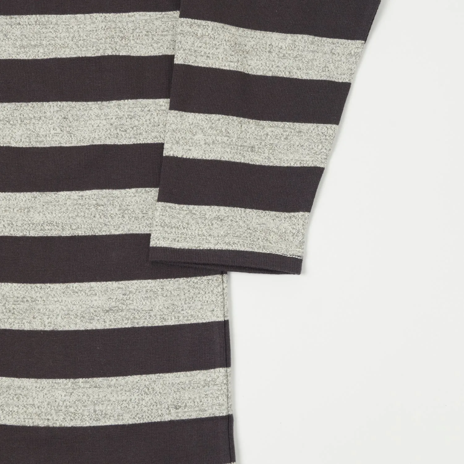 Warehouse & Co 4051 3/4 Sleeve Stripe Tee - Black/Heather Grey