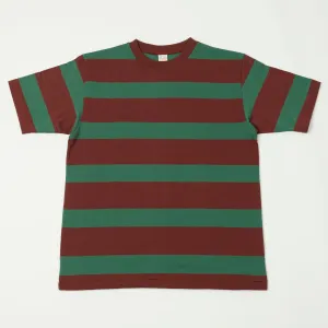 Warehouse & Co 4089 S/S 3x2 Inch Border Tee - Brown/Green