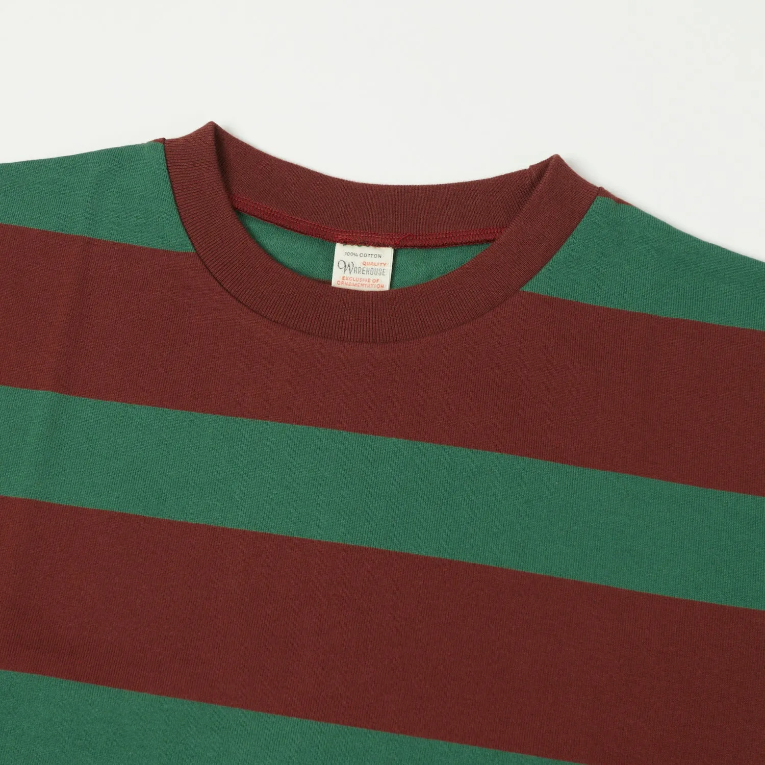 Warehouse & Co 4089 S/S 3x2 Inch Border Tee - Brown/Green