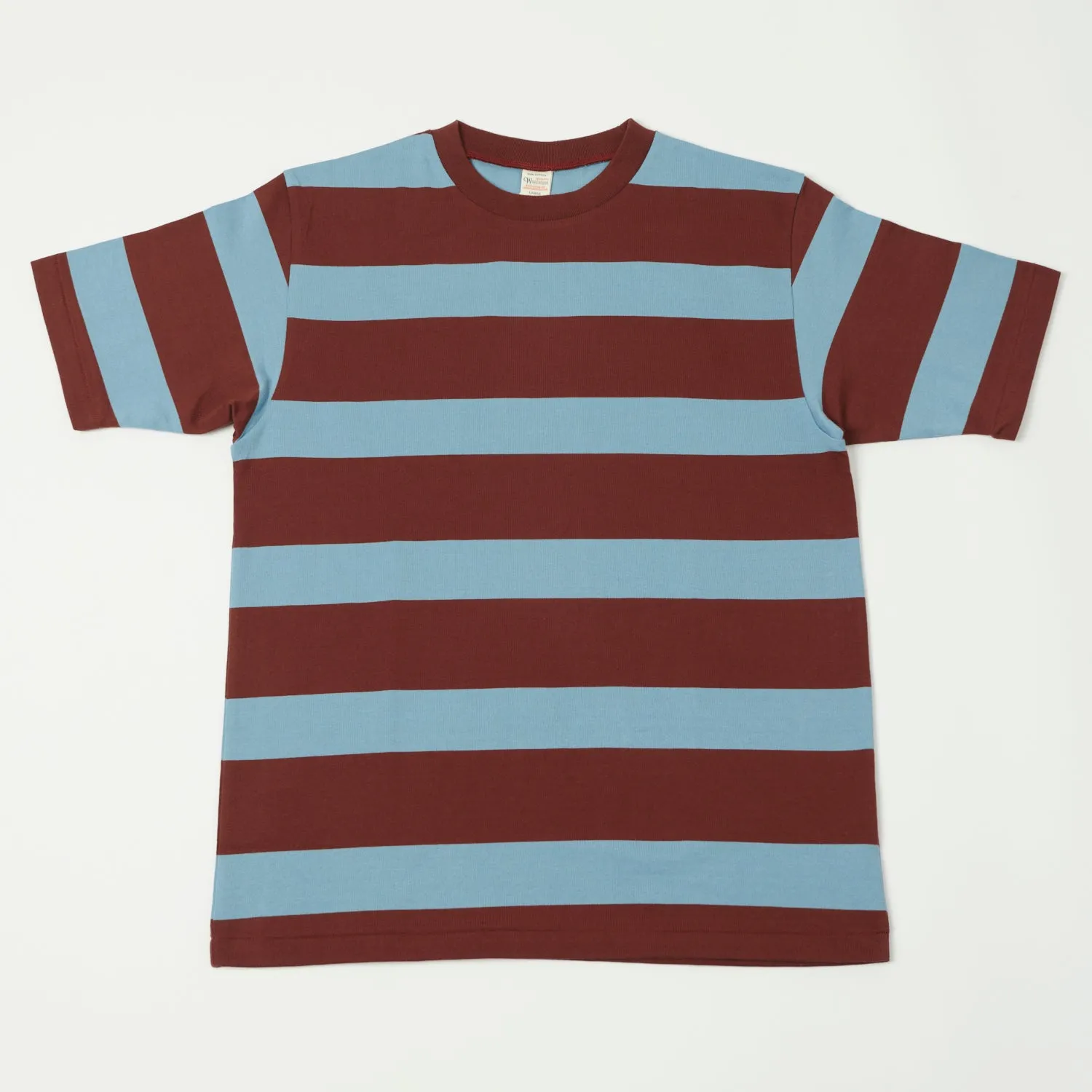 Warehouse & Co 4089 S/S 3x2 Inch Border Tee - Brown/Sax