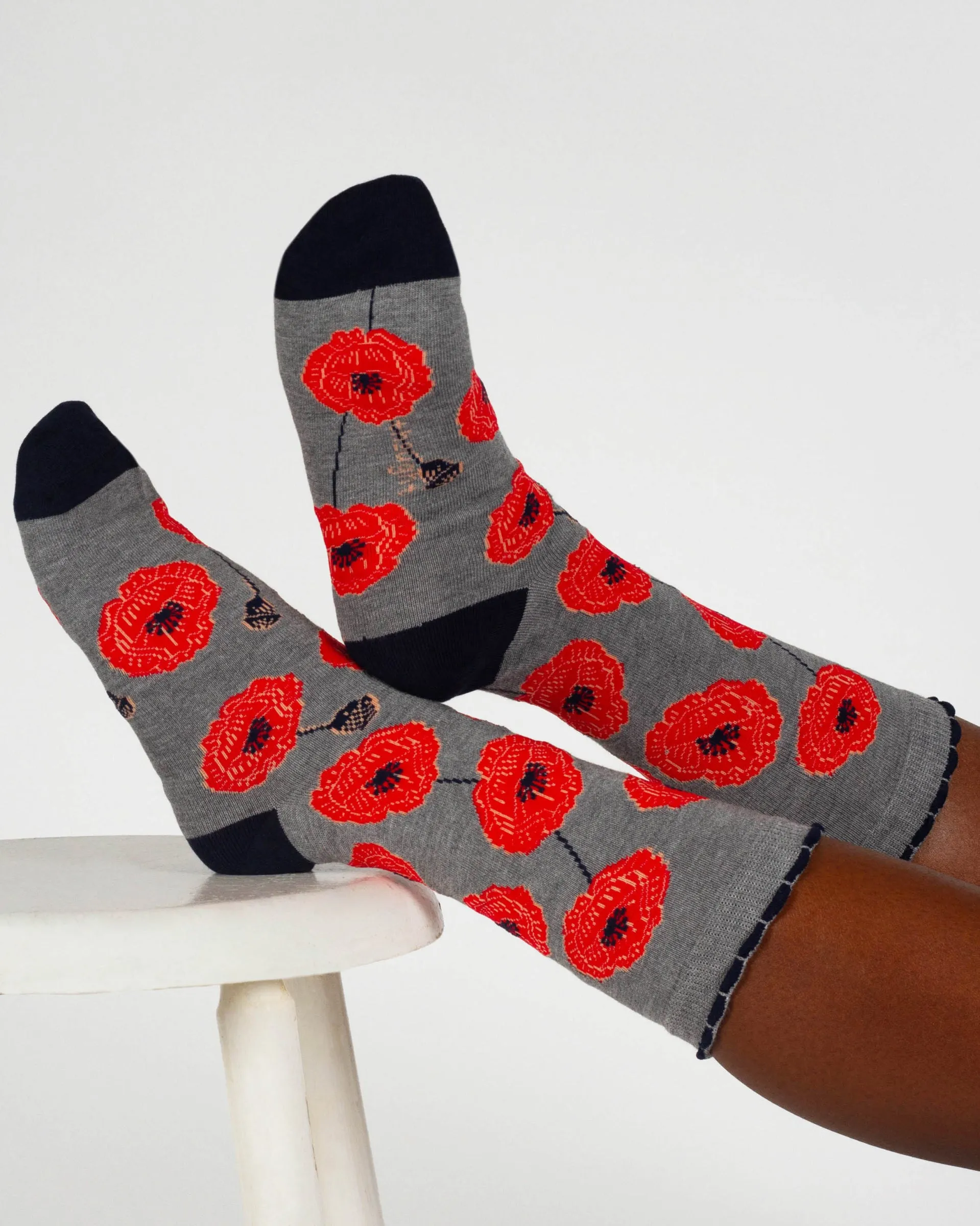 Womens Birth Flower Sock - Poppy
