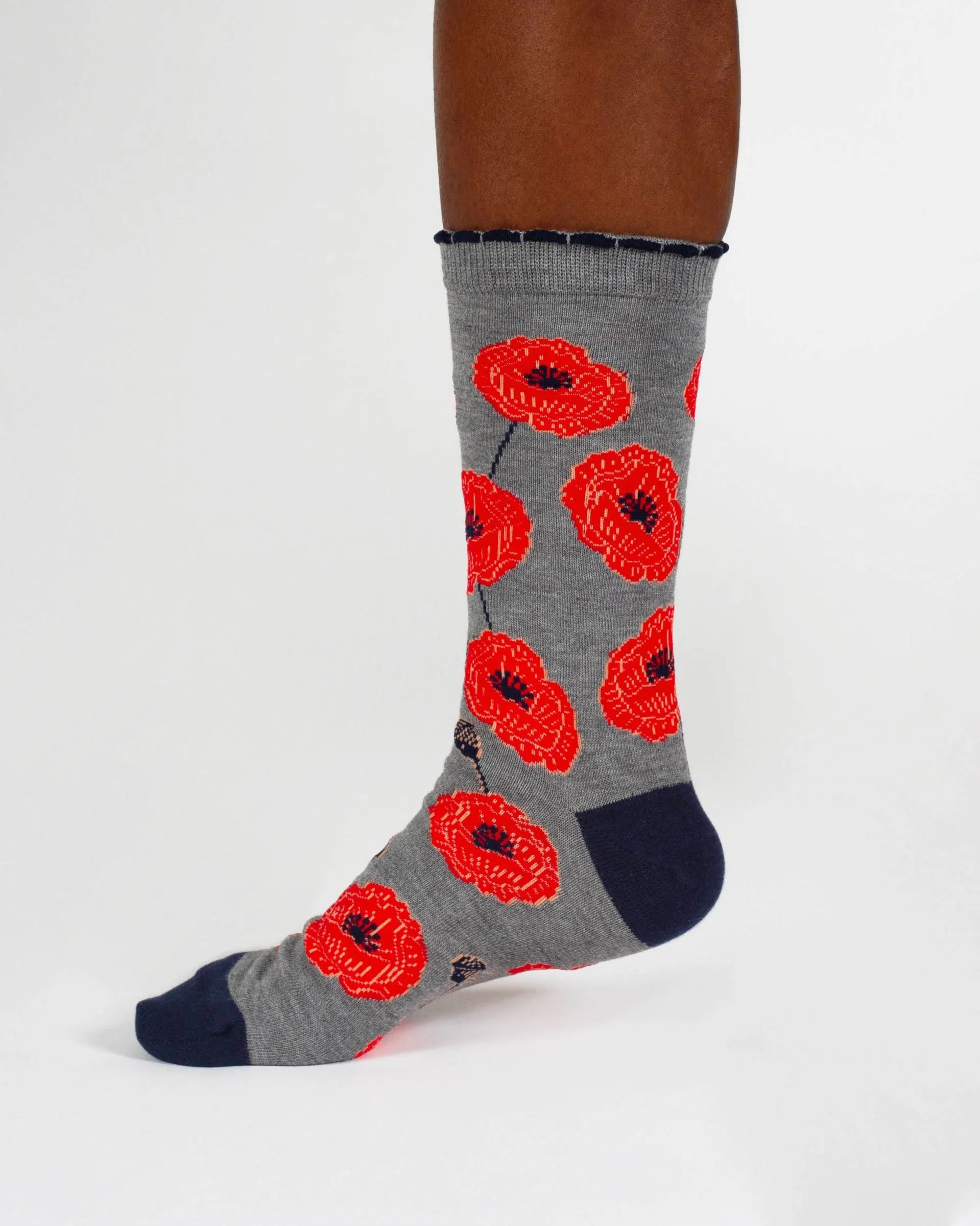 Womens Birth Flower Sock - Poppy