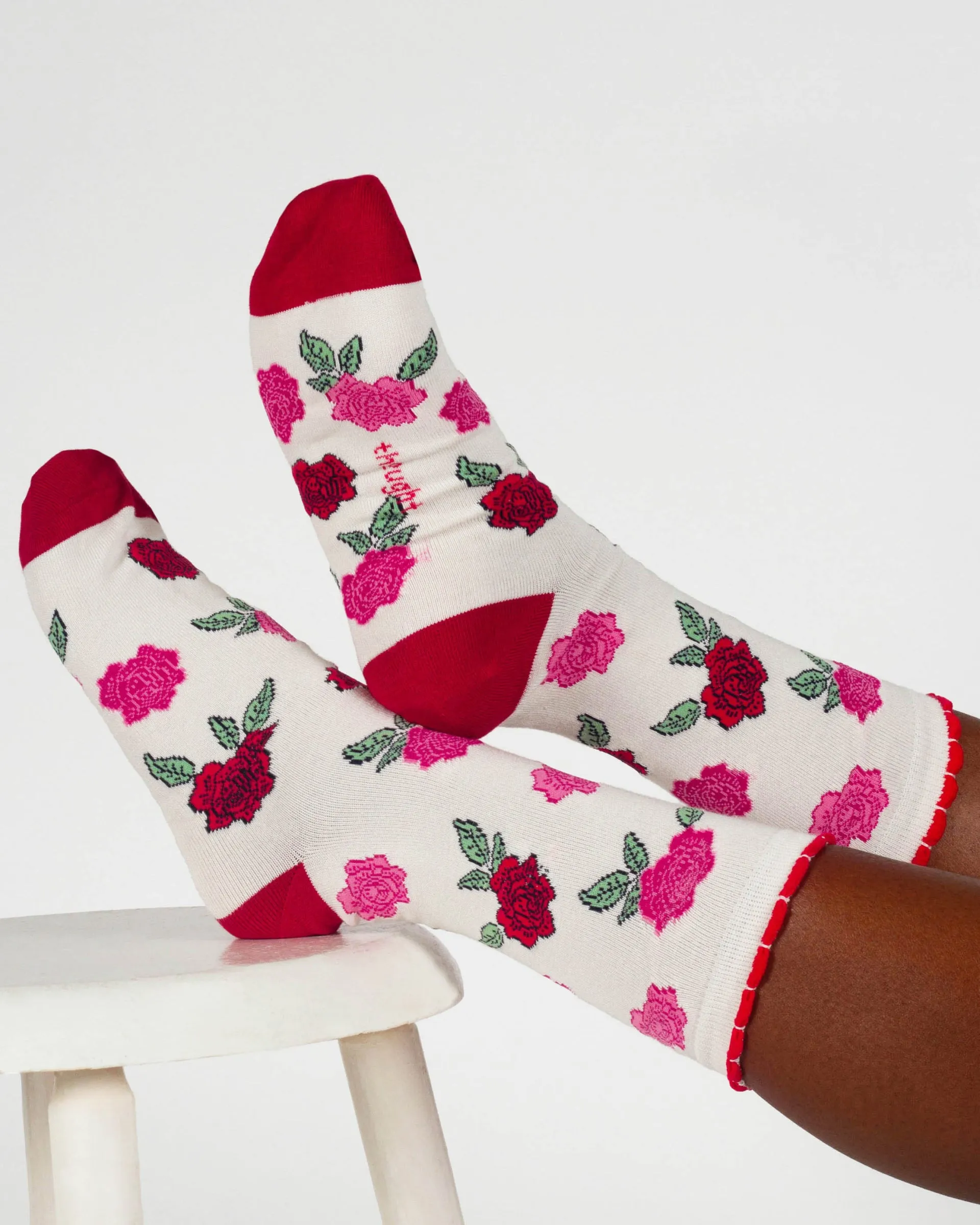 Womens Birth Flower Sock - Rose