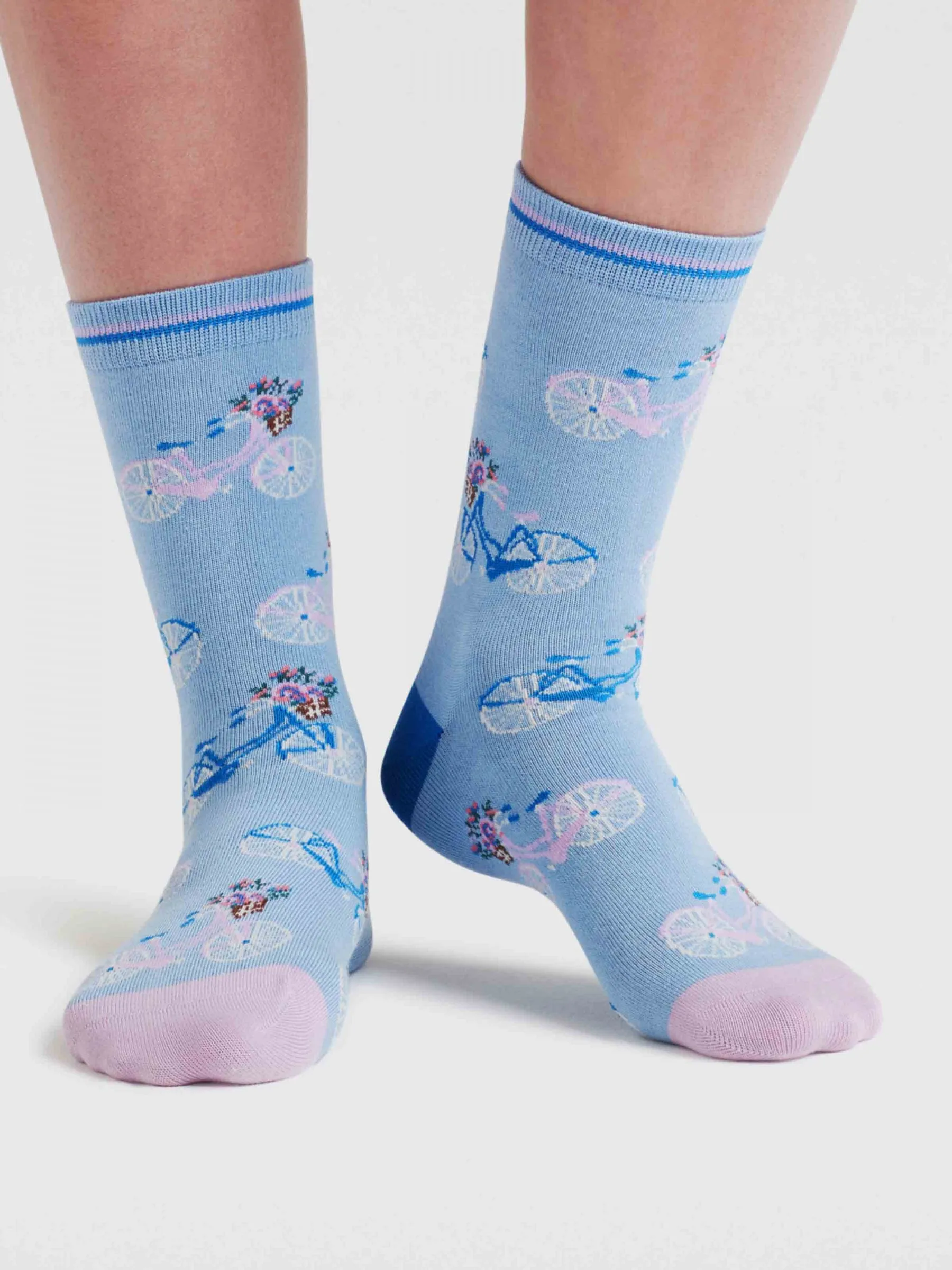 Womens Rosette Bike Bamboo Socks - Klein Blue