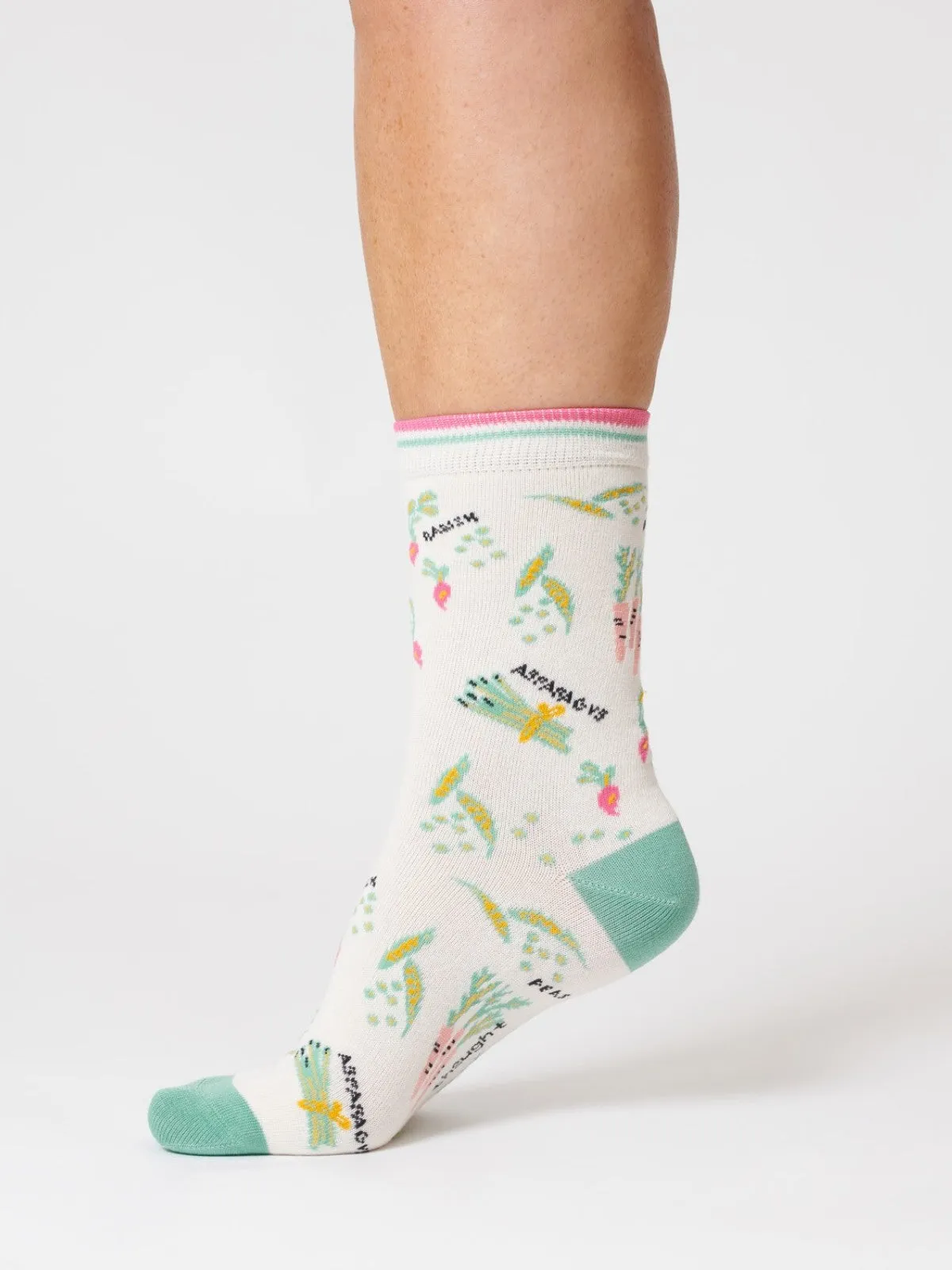 Womens Vegetable Organic Cotton Socks - Stone White