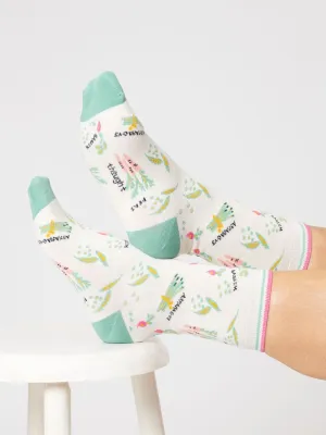 Womens Vegetable Organic Cotton Socks - Stone White