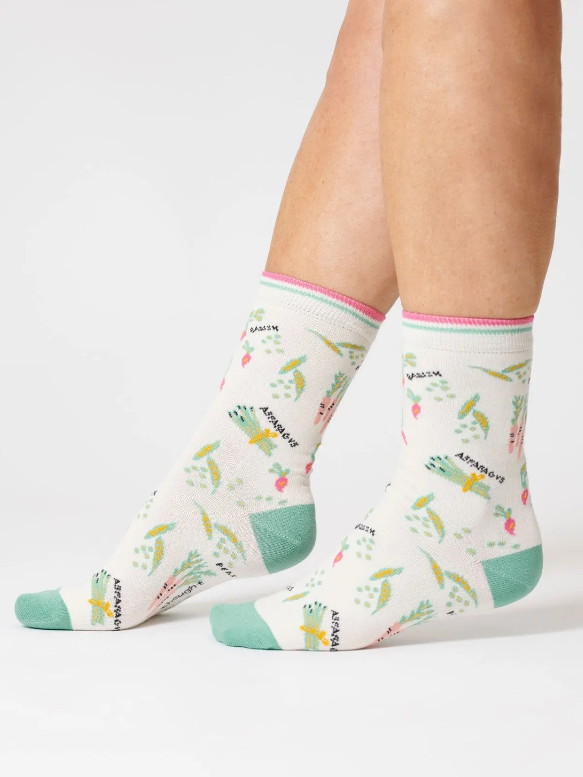 Womens Vegetable Organic Cotton Socks - Stone White
