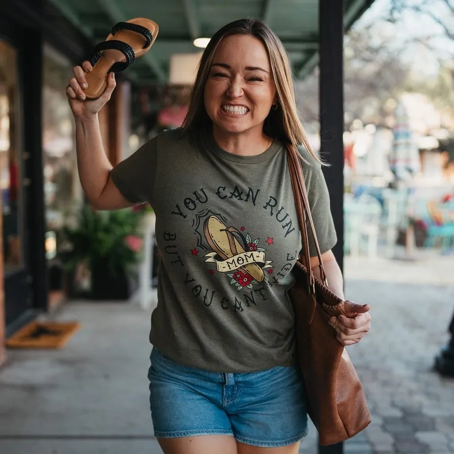 Women's You Can Run Boyfriend Fit T-Shirt - Military Green