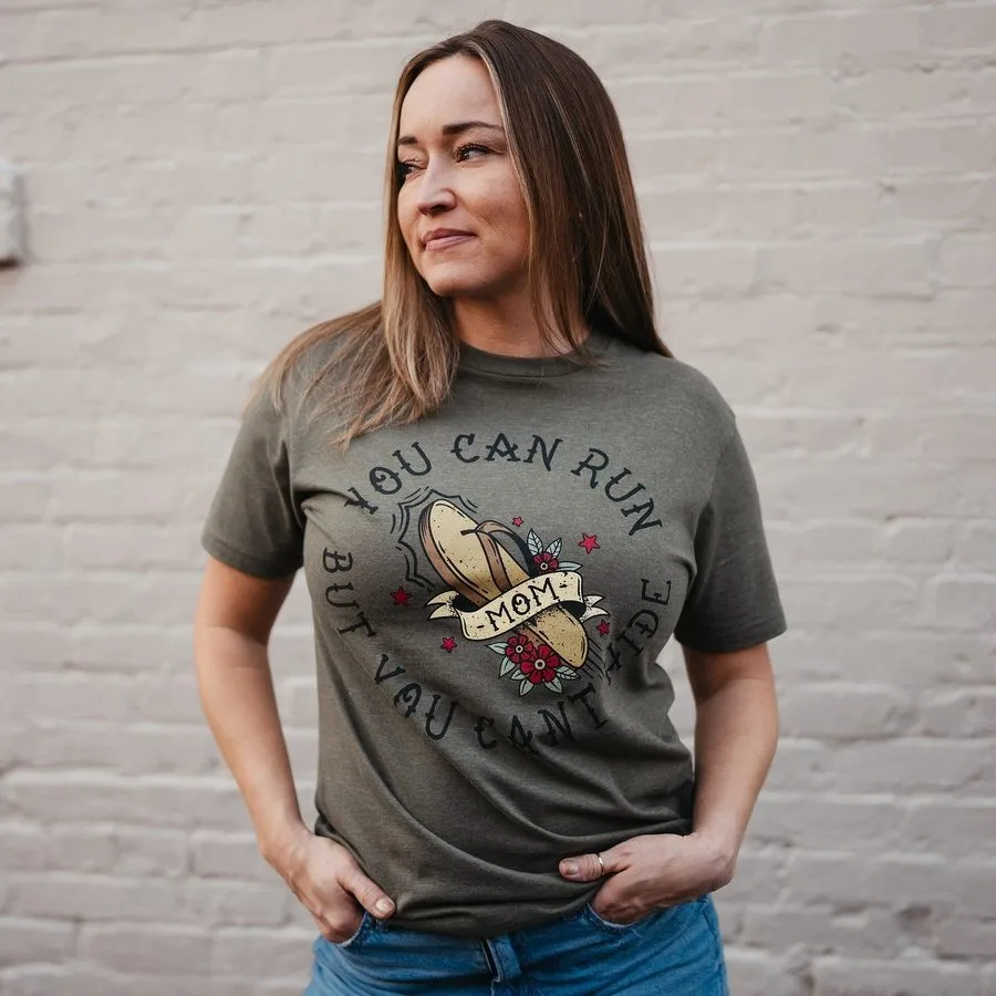 Women's You Can Run Boyfriend Fit T-Shirt - Military Green
