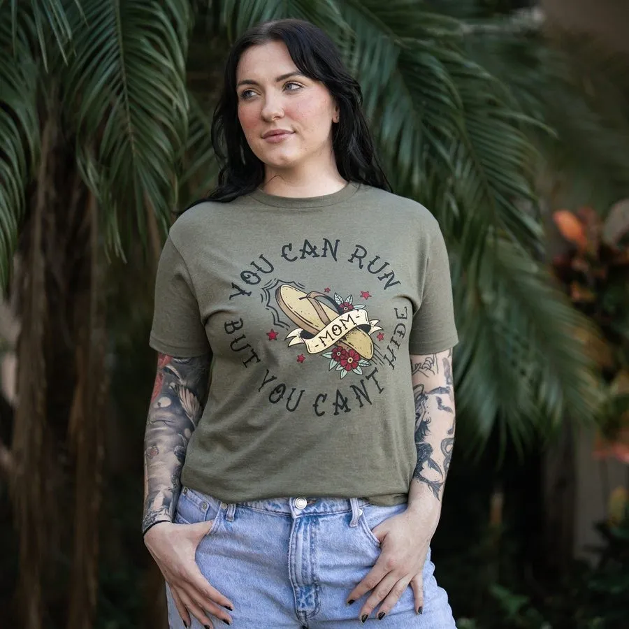 Women's You Can Run Boyfriend Fit T-Shirt - Military Green