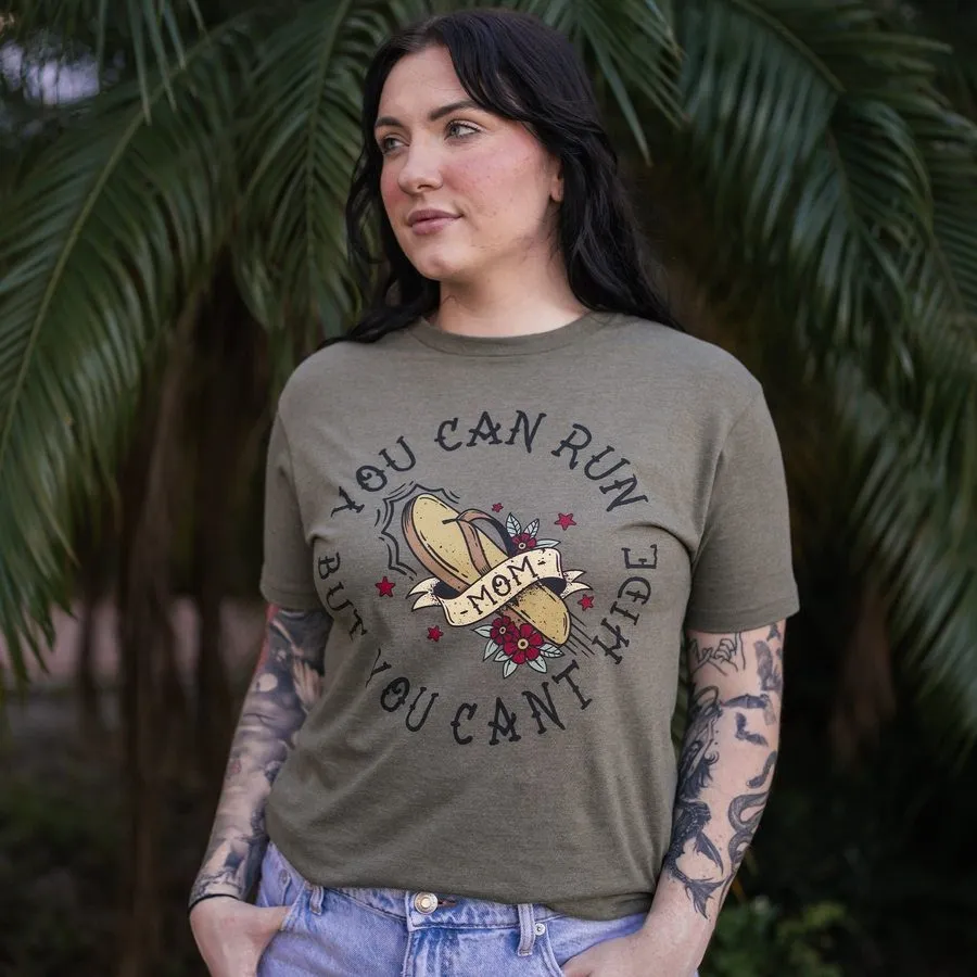 Women's You Can Run Boyfriend Fit T-Shirt - Military Green