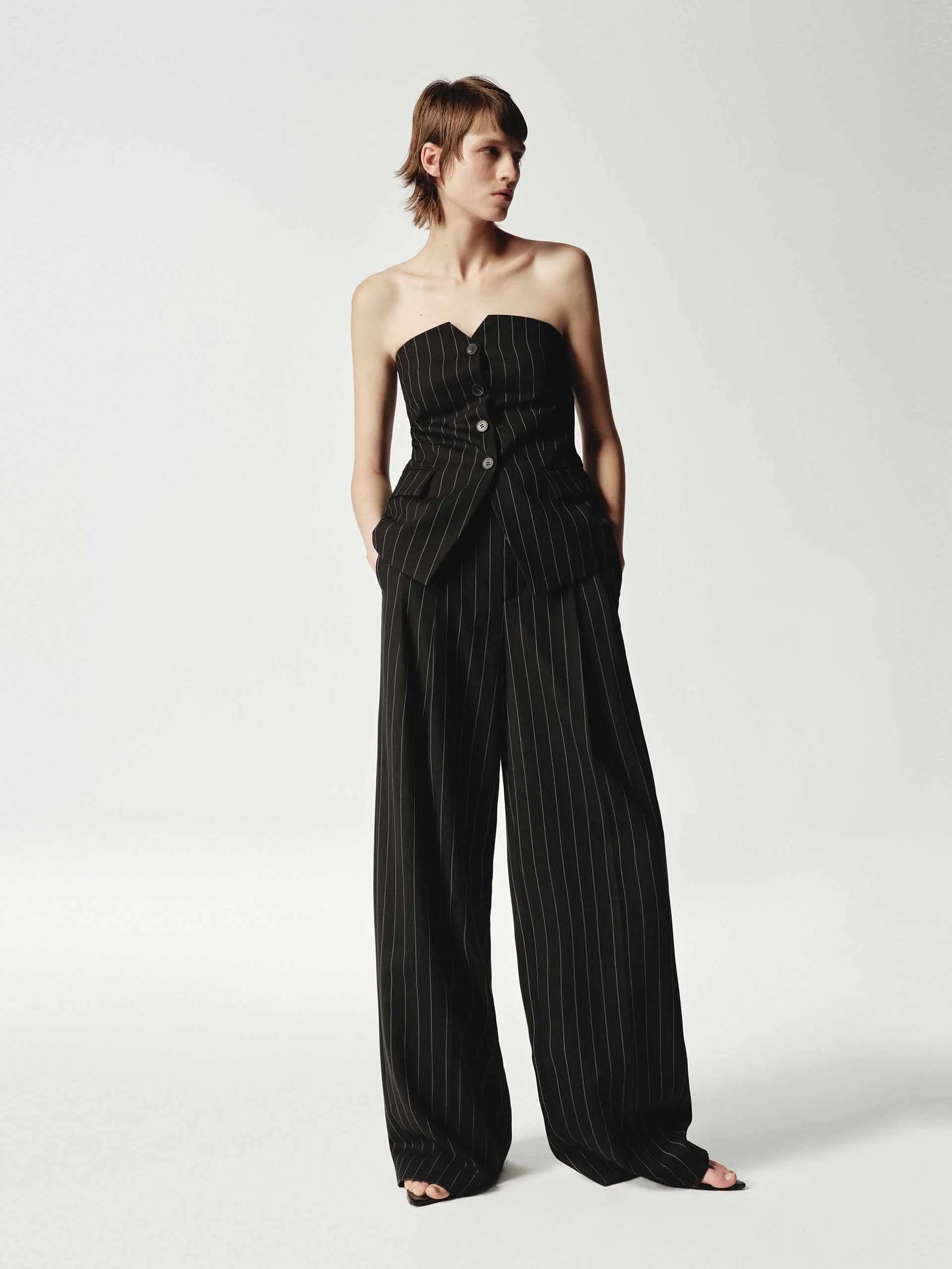 Wool Pinstripe Waistcoat