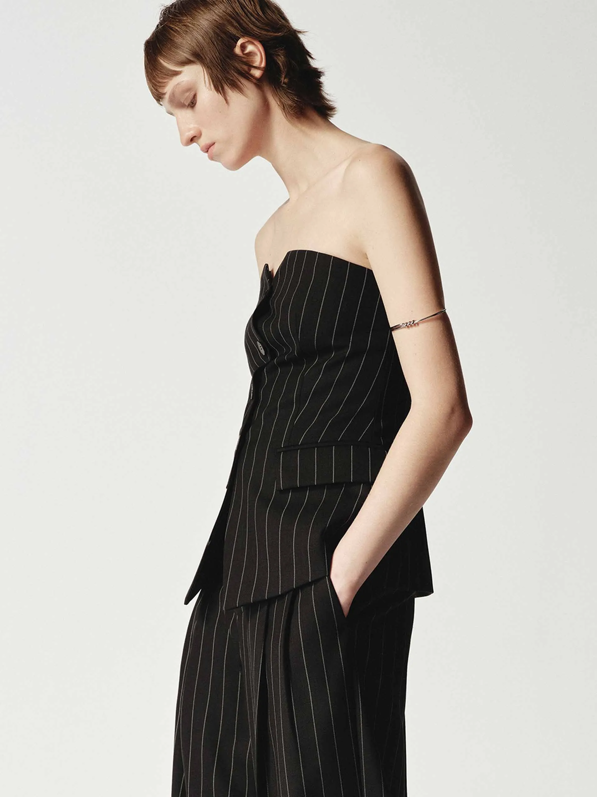 Wool Pinstripe Waistcoat
