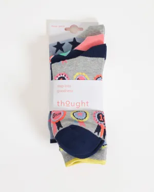 Youre The Best Bamboo 3 Pack of Socks - Grey/Blue
