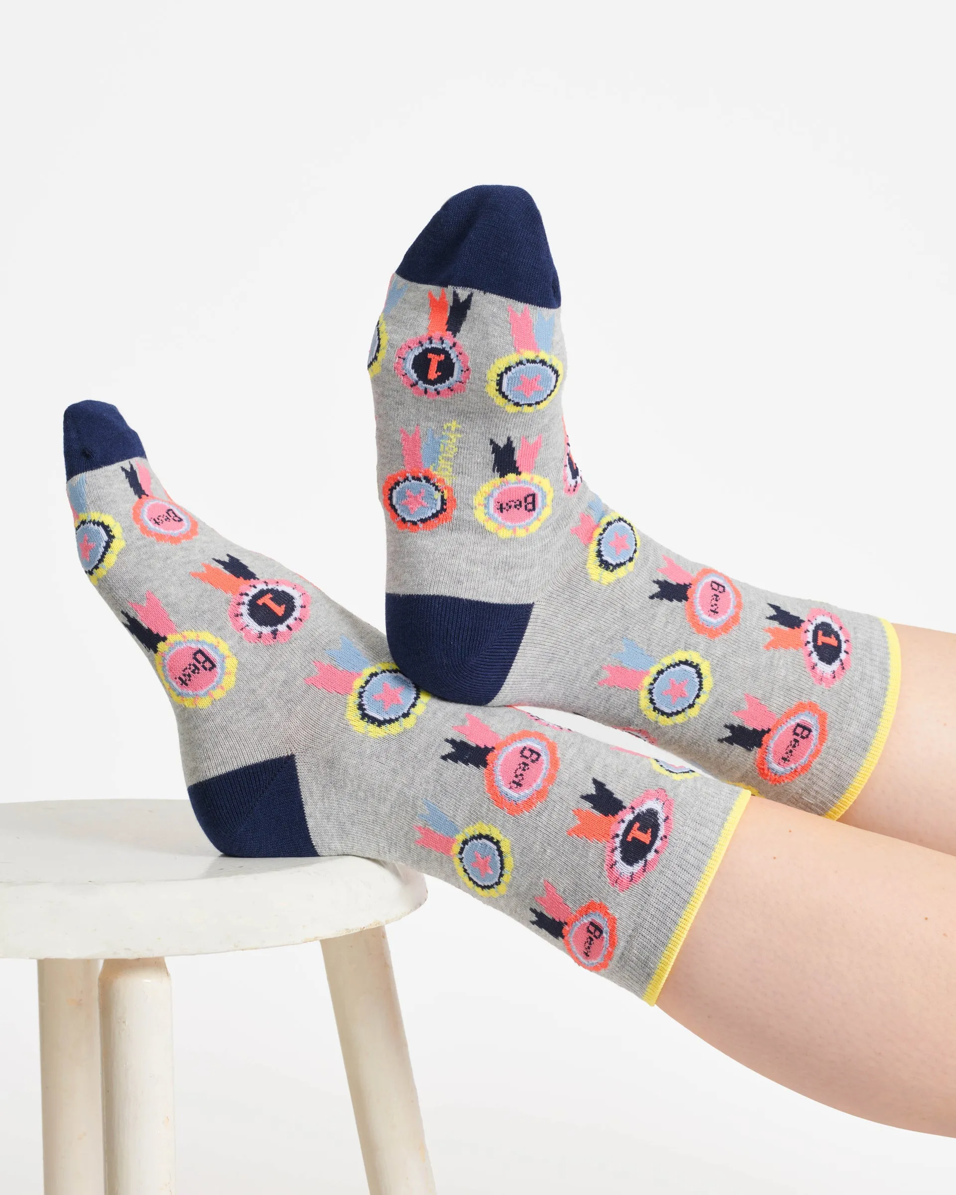 Youre The Best Bamboo 3 Pack of Socks - Grey/Blue